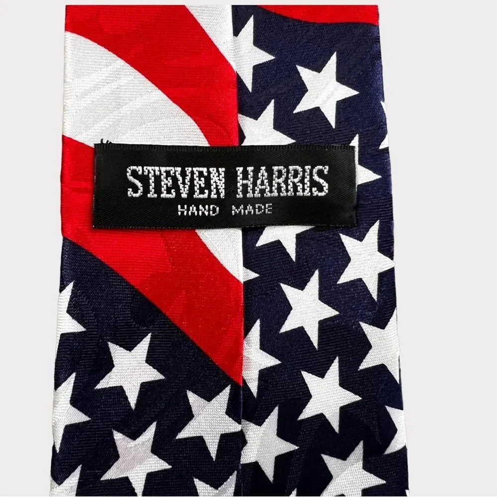 Steven Harris Handmade American Flag Tie Patriotic